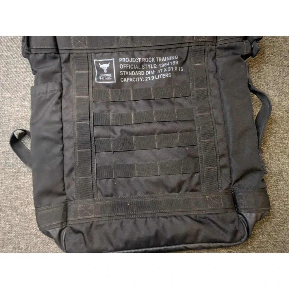 Under Armour x Project Rock Box Duffle Backpack Bag Black 21.9 Liter 1364189